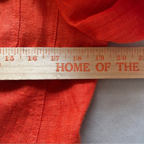 Harve Bernard Linen Blazer Womens 10 Orange Bright Career Wear Office Statement - Picture 8 of 12